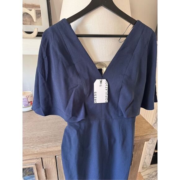 Dress the Population NWT Louisa Flutter Sleeve Sheath Dress Size Small - Picture 5 of 9